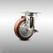 Service Caster 4 Inch 316SS Maroon Polyurethane Wheel Swivel Top Plate Caster with Brake SCC SCC-SS31620S414-PPUB-MRN-TLB - alternate 1